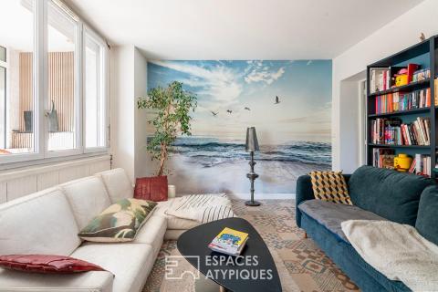 Maison divisée en duplex avec jardin