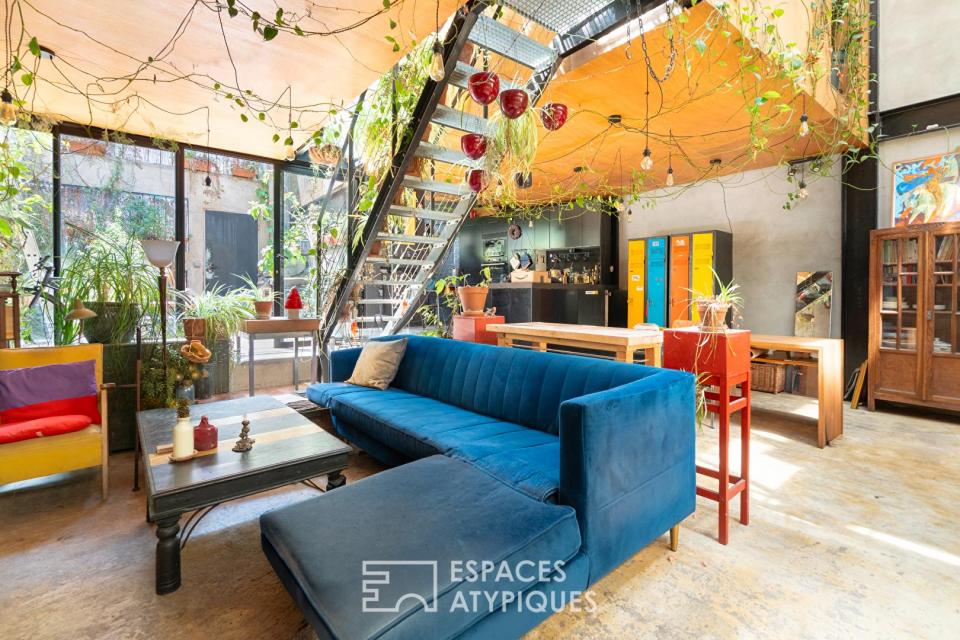 Loft avec jardin d'hiver et patio