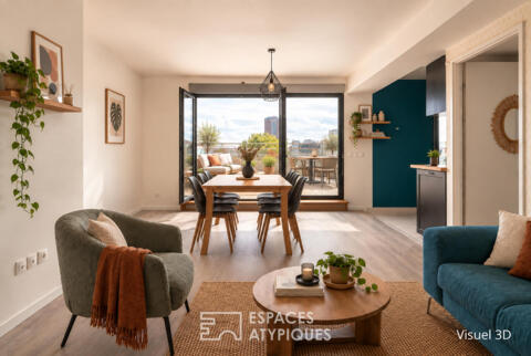 Appartement en étage élevé avec terrasse plein ciel