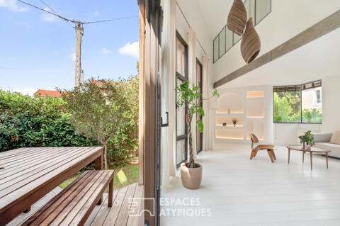 Maison contemporaine en ossature bois avec jardin et terrasse