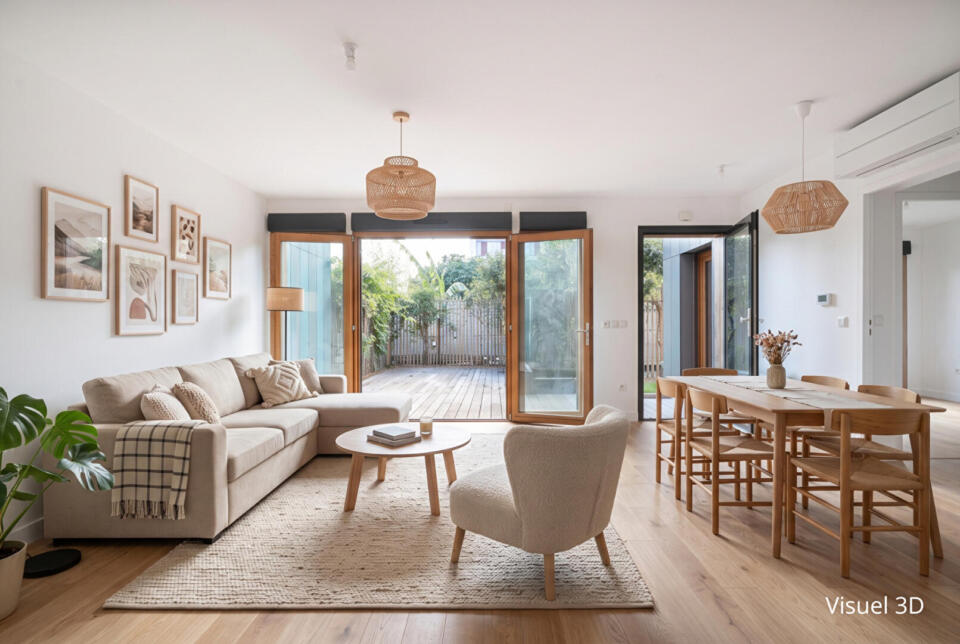 Maison contemporaine climatisée avec terrasse privative
