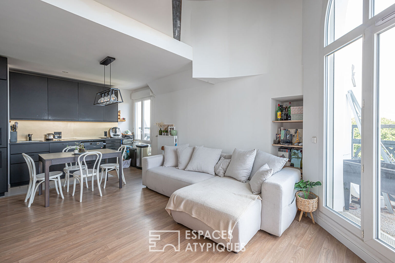 Apartment with balcony and mezzanine