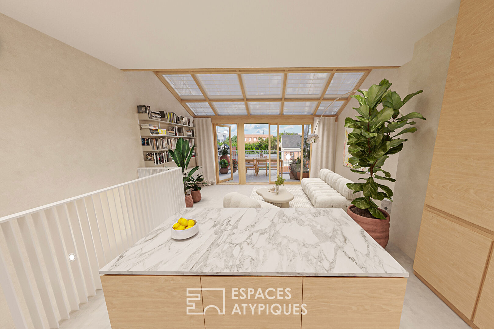Duplex with terrace and green roof