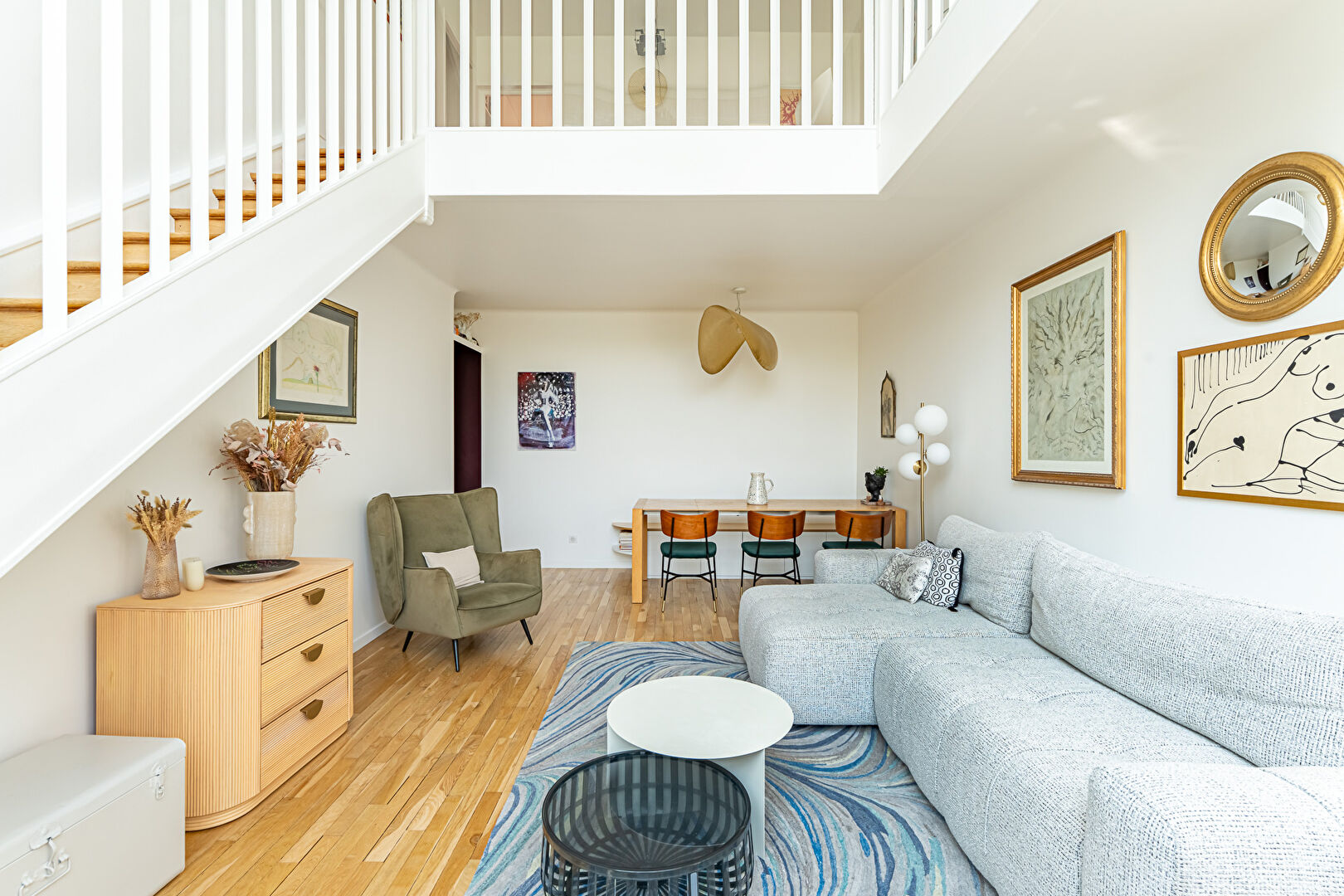 Family artist’s studio bathed in light and sheltered from view.