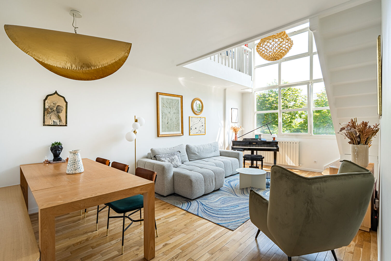 Family artist’s studio bathed in light and sheltered from view.