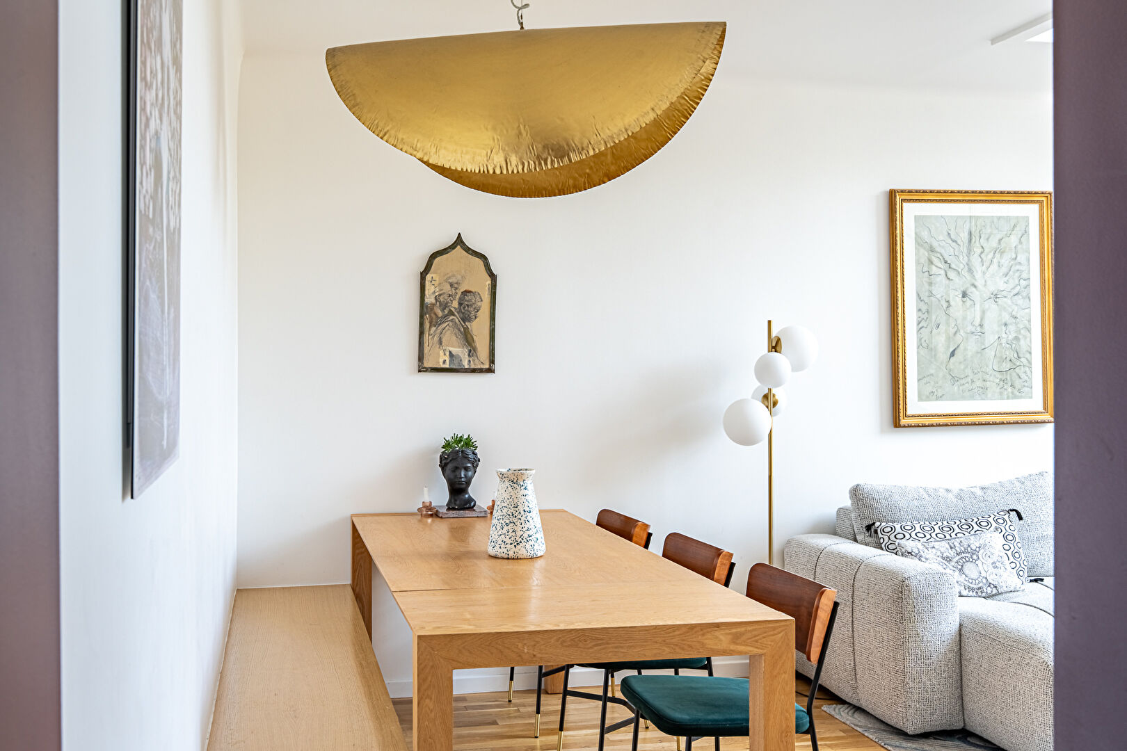 Family artist’s studio bathed in light and sheltered from view.