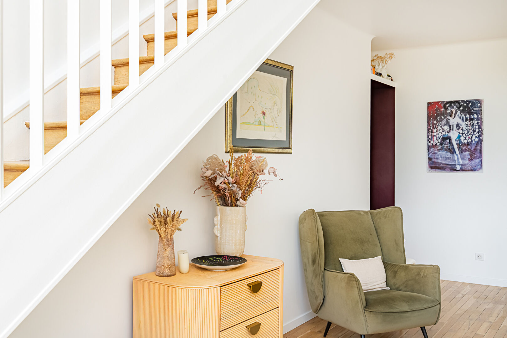 Family artist’s studio bathed in light and sheltered from view.