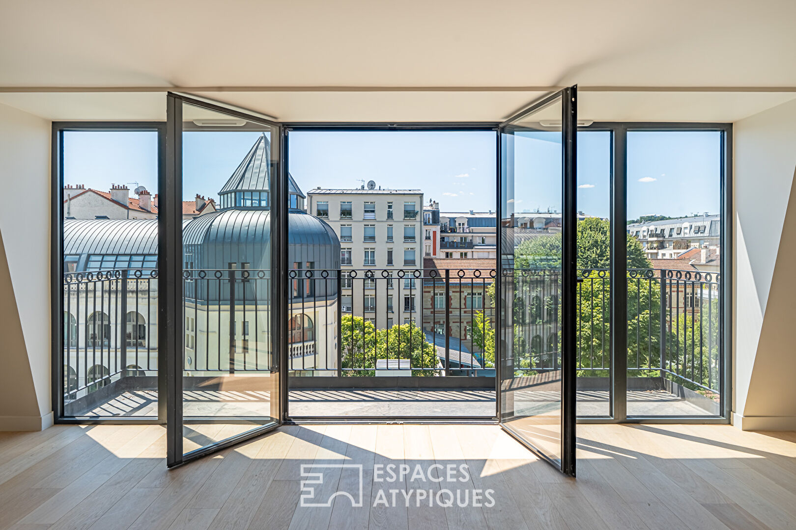 Top floor duplex with balconies and unobstructed view