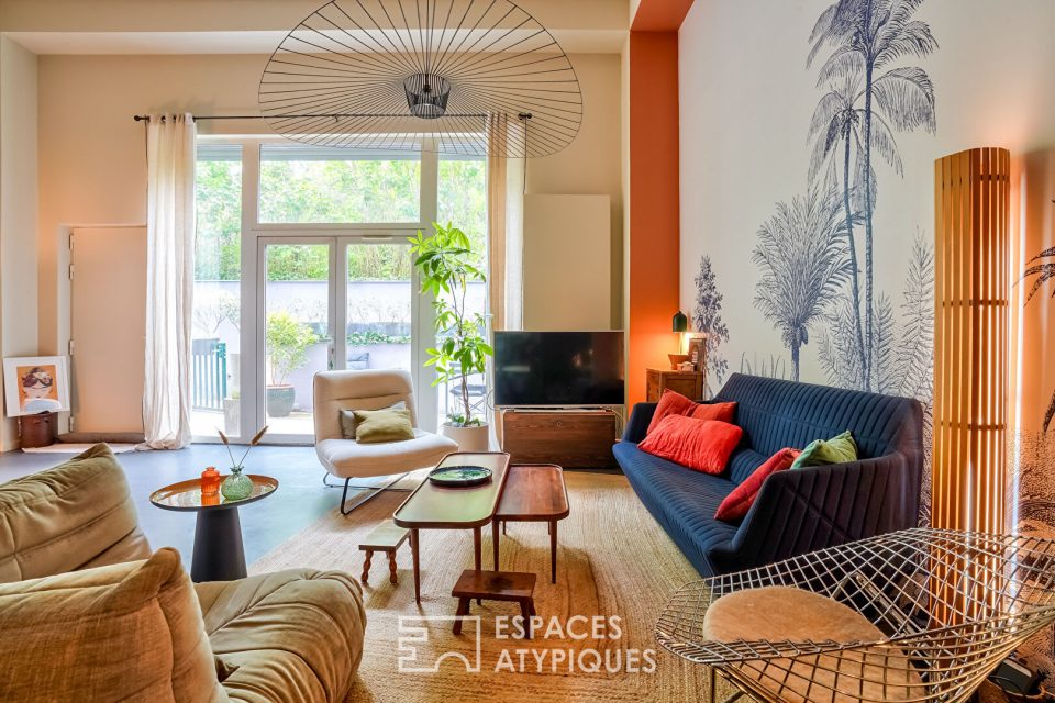 Loft en triplex et sa terrasse dans une ancienne imprimerie
