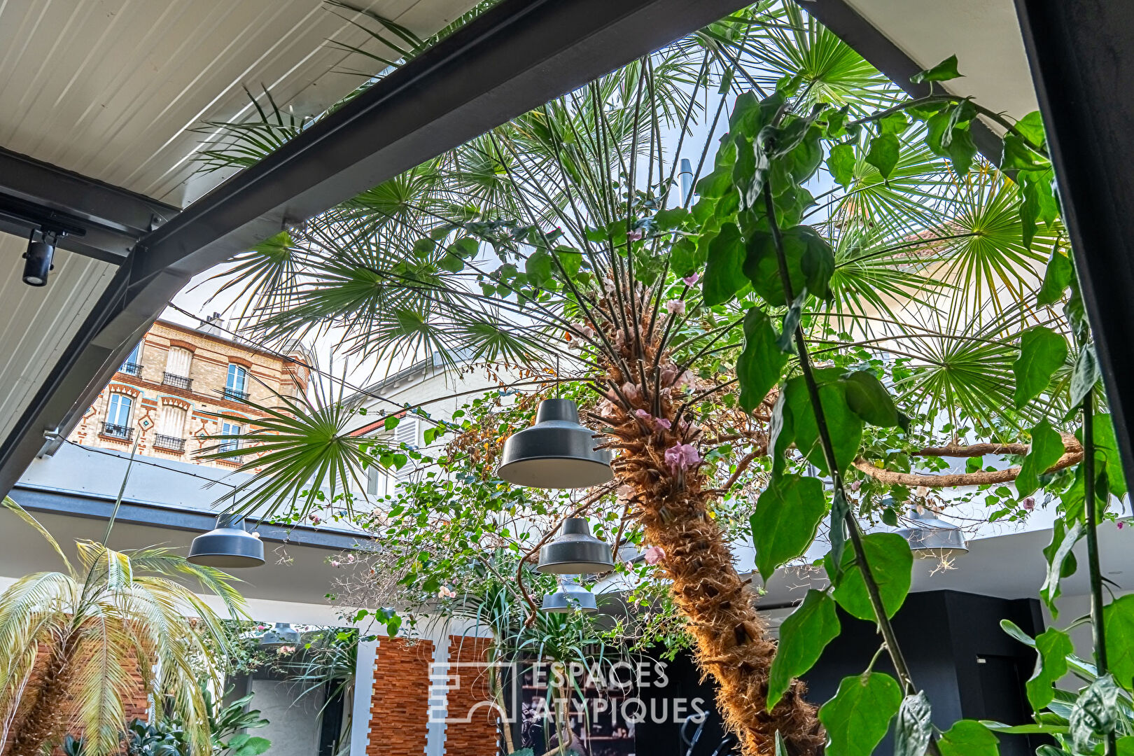 Maison-loft aux volumes exceptionnels, avec verrière et végétation intérieure