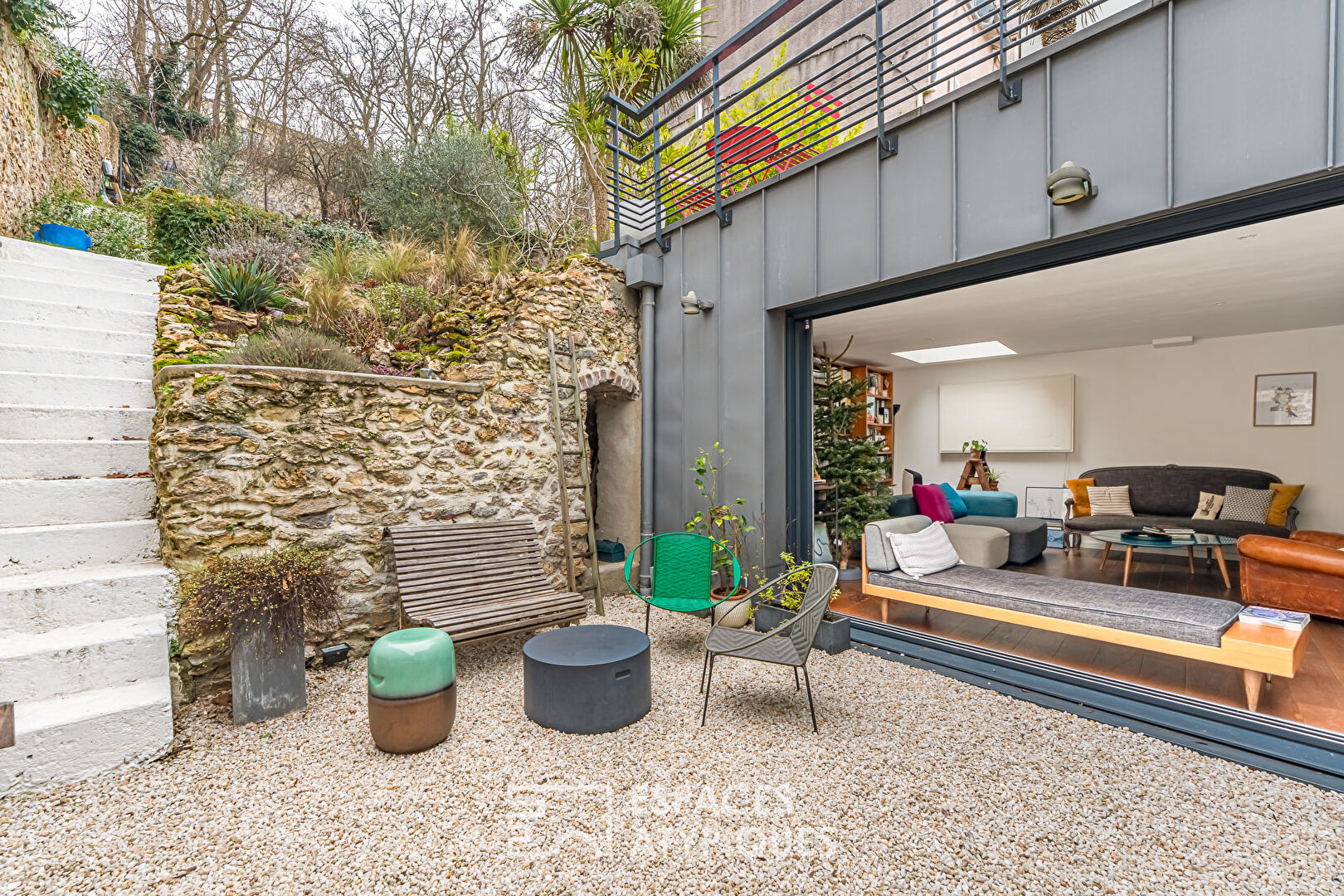 Maison contemporaine avec jardin en espaliers