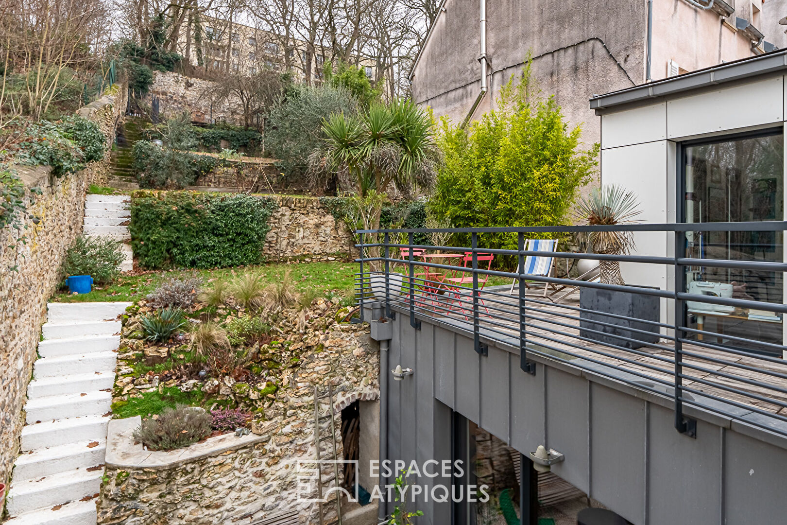 Maison contemporaine avec jardin en espaliers