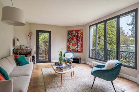 Meulière familiale confidentielle, à l&rsquo;abri des regards