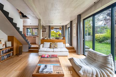 Maison d&rsquo;architecte contemporaine à l&rsquo;esprit loft avec jardin