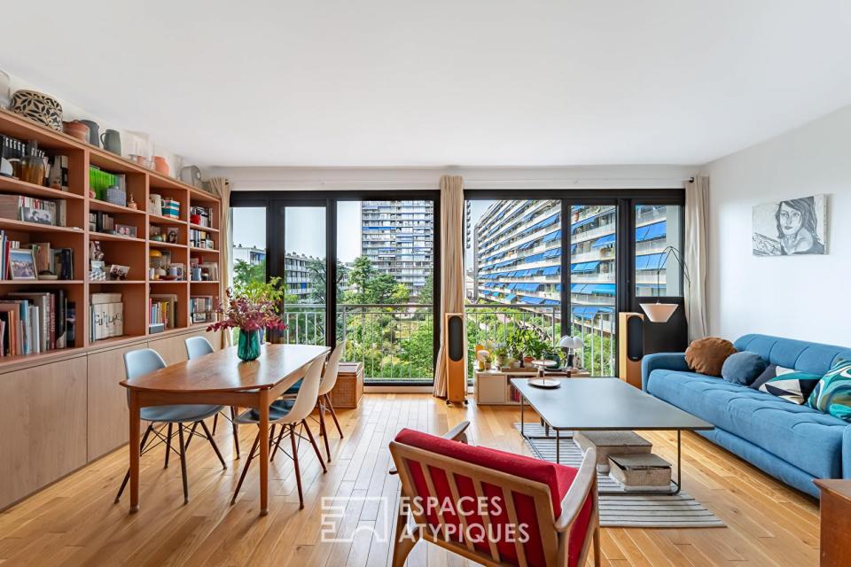 Appartement rénové par architecte au sein de la résidence Fernand Pouillon à Boulogne