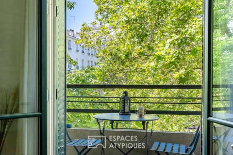 Vanves Michelet  Appartement en pan coupé, triple exposition et balcon filant sur parc