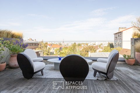 Maison d’architecte avec vue panoramique sur la Tour Eiffel
