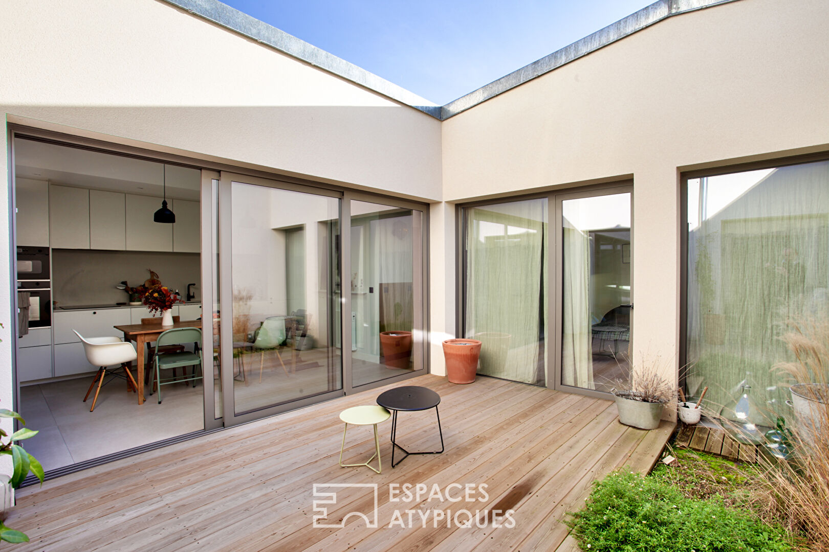 Contemporary loft with patio