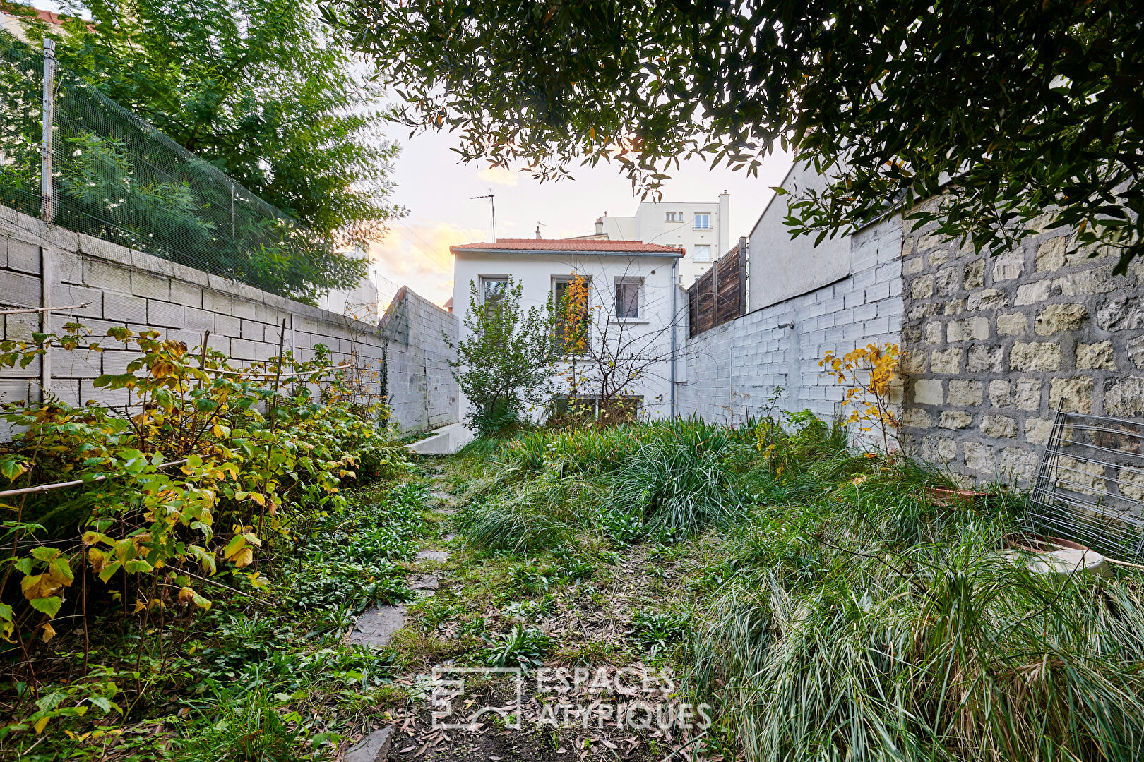 Two houses with garden