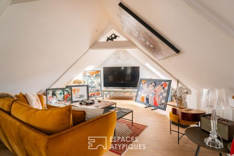 An unusual and charming attic apartment.