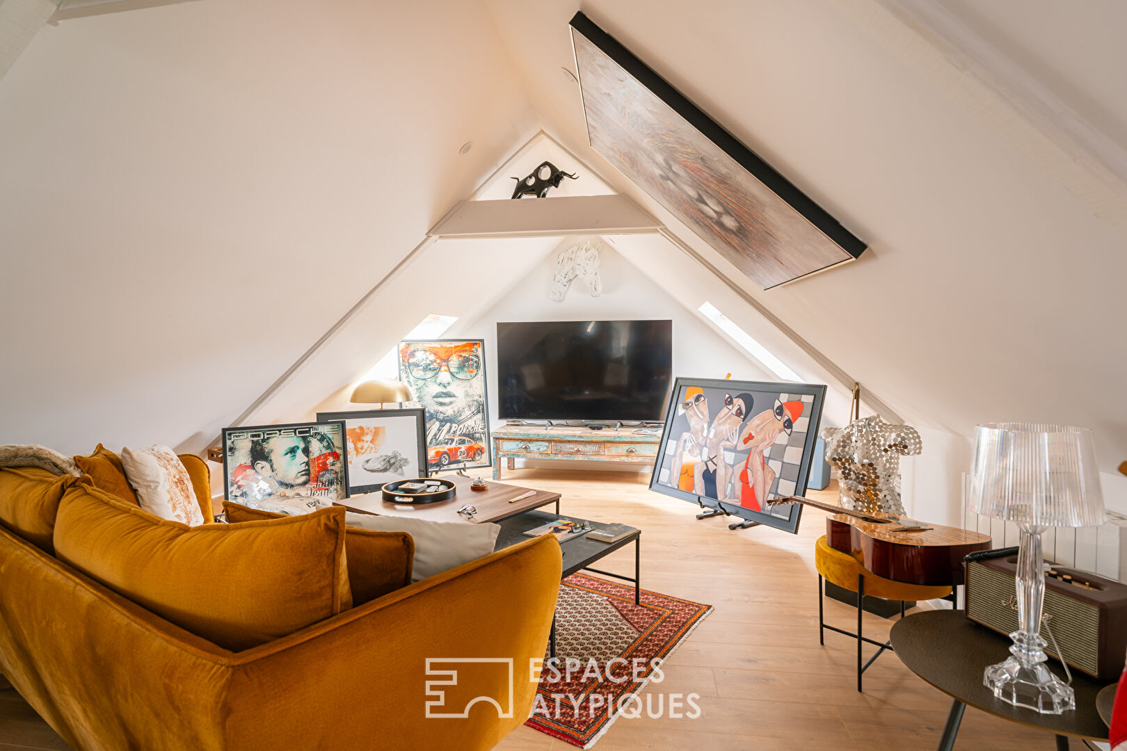 An unusual and charming attic apartment.