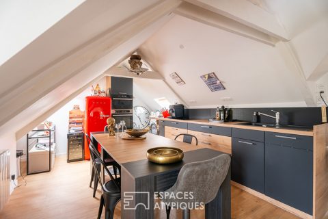 An unusual and charming attic apartment.