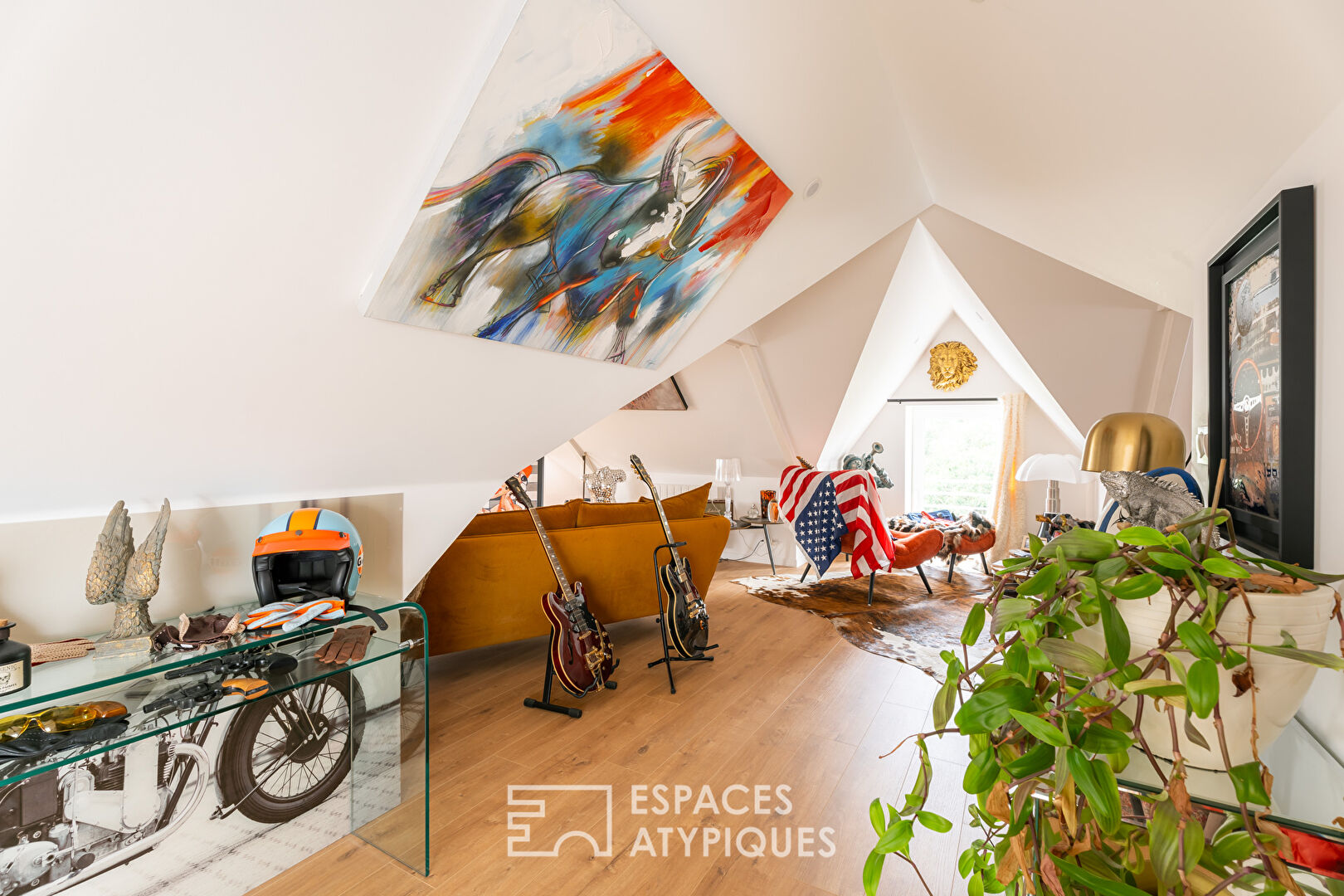 An unusual and charming attic apartment.