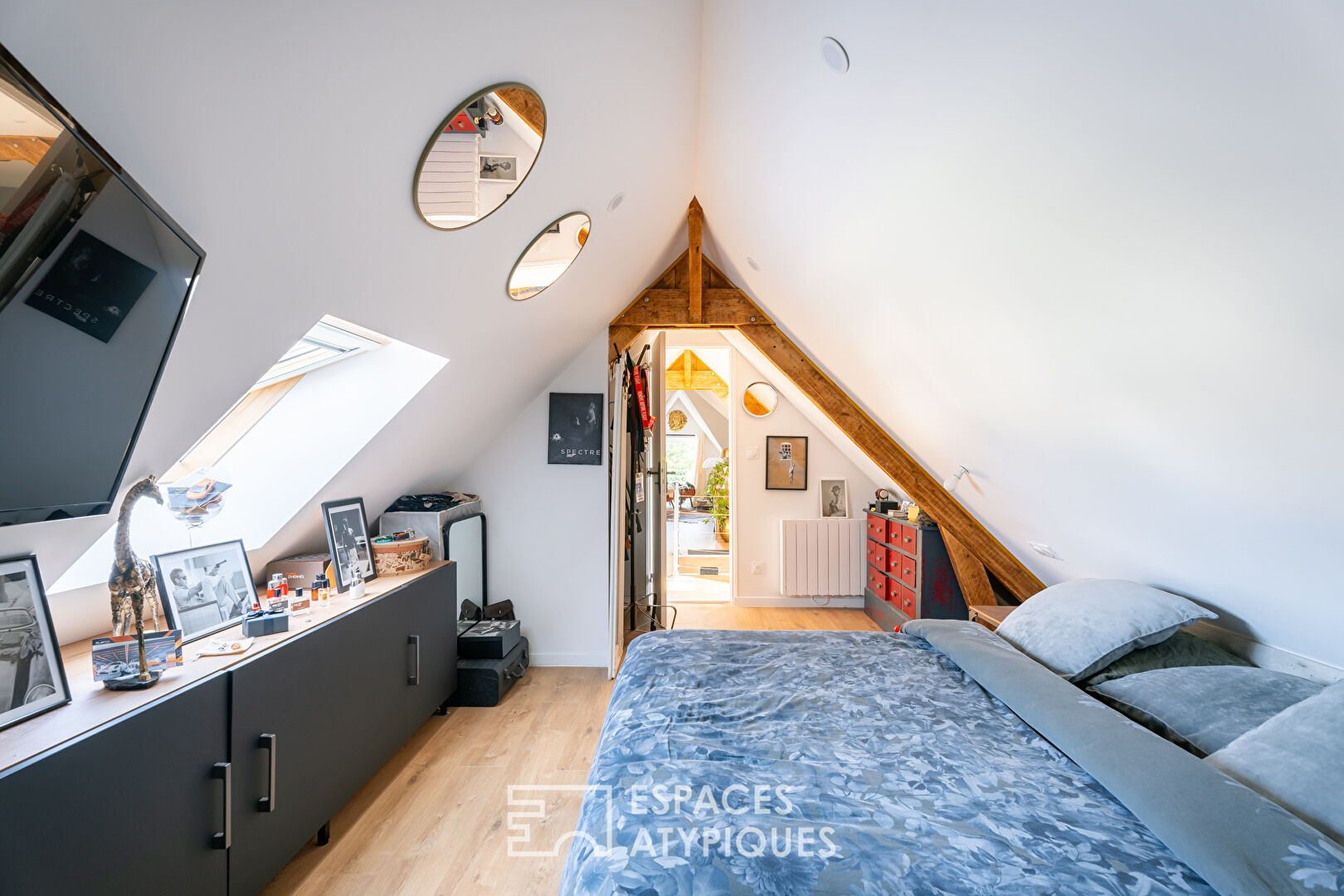 An unusual and charming attic apartment.