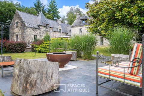 Family home or hospitality project in a wooded estate with heated pool