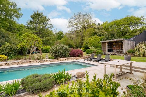 Longère de prestige et piscine au coeur d&rsquo;un hameau préservé à Grand-Champ