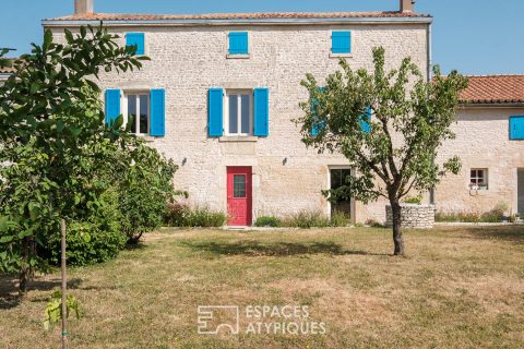 Renovated farmhouse and its green park