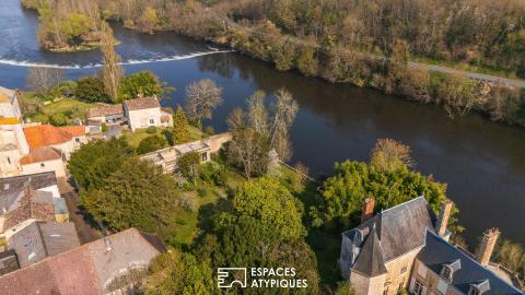 Demeure d&rsquo;exception : aile de château et son orangerie, au bord de la Vienne