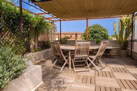 Maison de caractère avec toit-terrasse paysagé