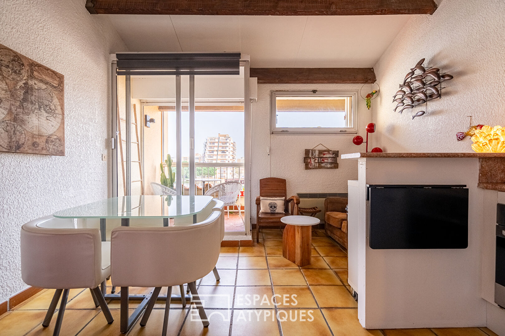 Appartement en dernier étage avec vue sur la Marina à Canet-Plage