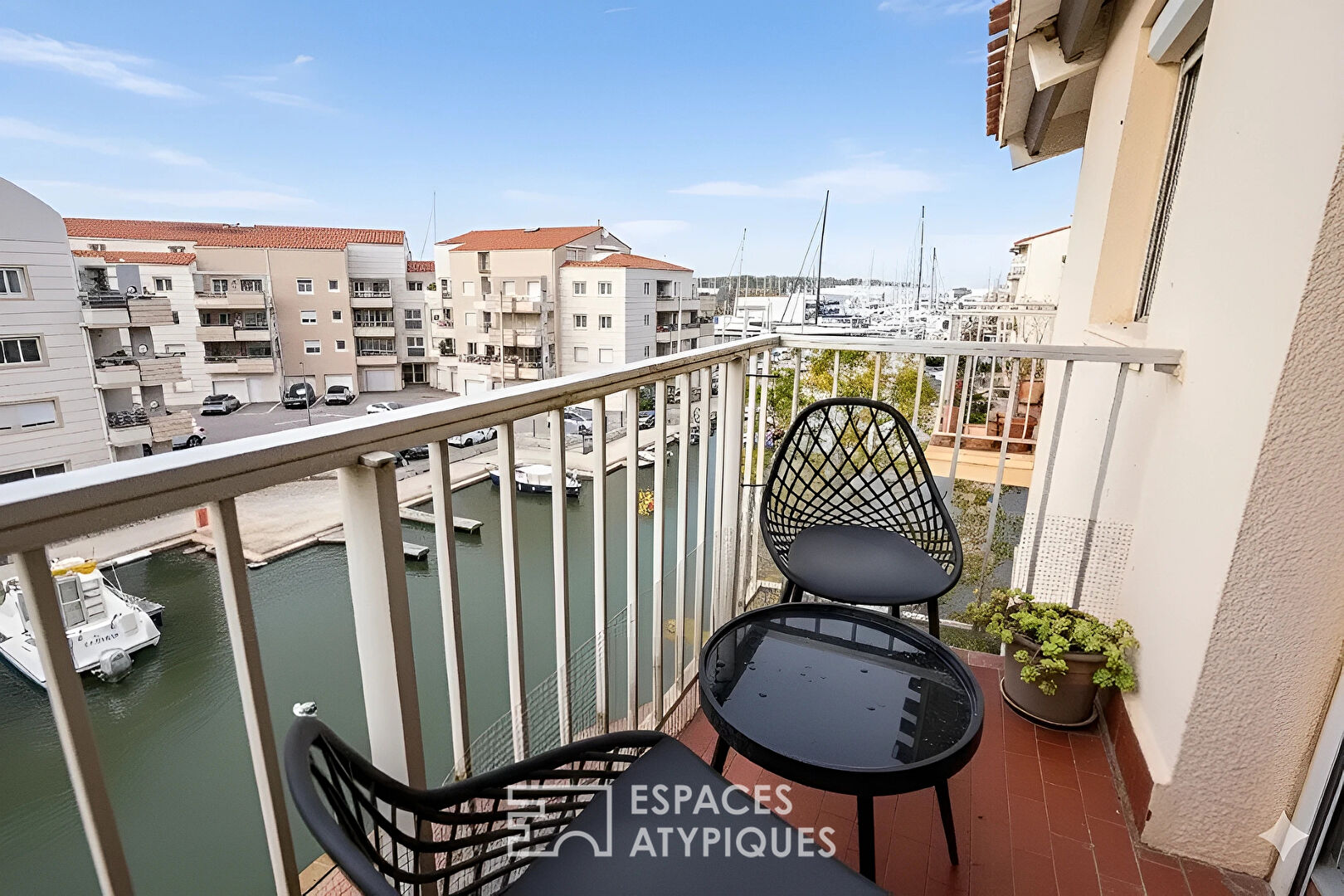 Appartement en dernier étage avec vue sur la Marina à Canet-Plage