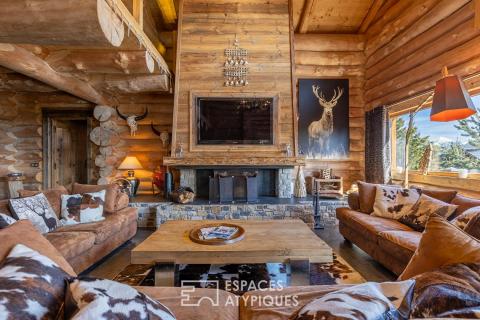 Chalet en fuste face aux Pyrénées dans une atmosphère authentique