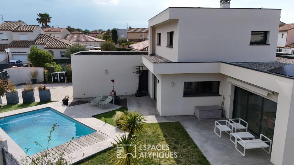 Maison contemporaine secteur Mas Vermeil / Cabestany en autoconsommation électrique