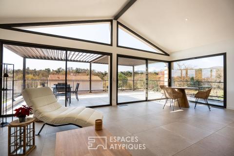 Villa contemporaine d&rsquo;exception aux portes de Thuir avec vue sur le Canigou