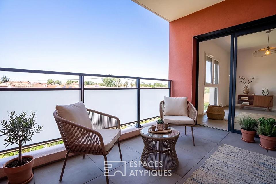Bel appartement avec terrasse et vue sur le Canigou