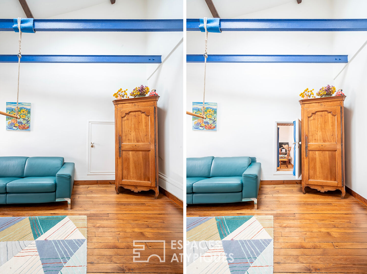 Duplex crossing on the top floor with apartment communicating