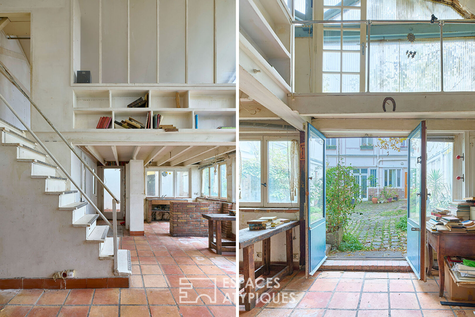 Ancien atelier avec jardin d’hiver au Square Gardette