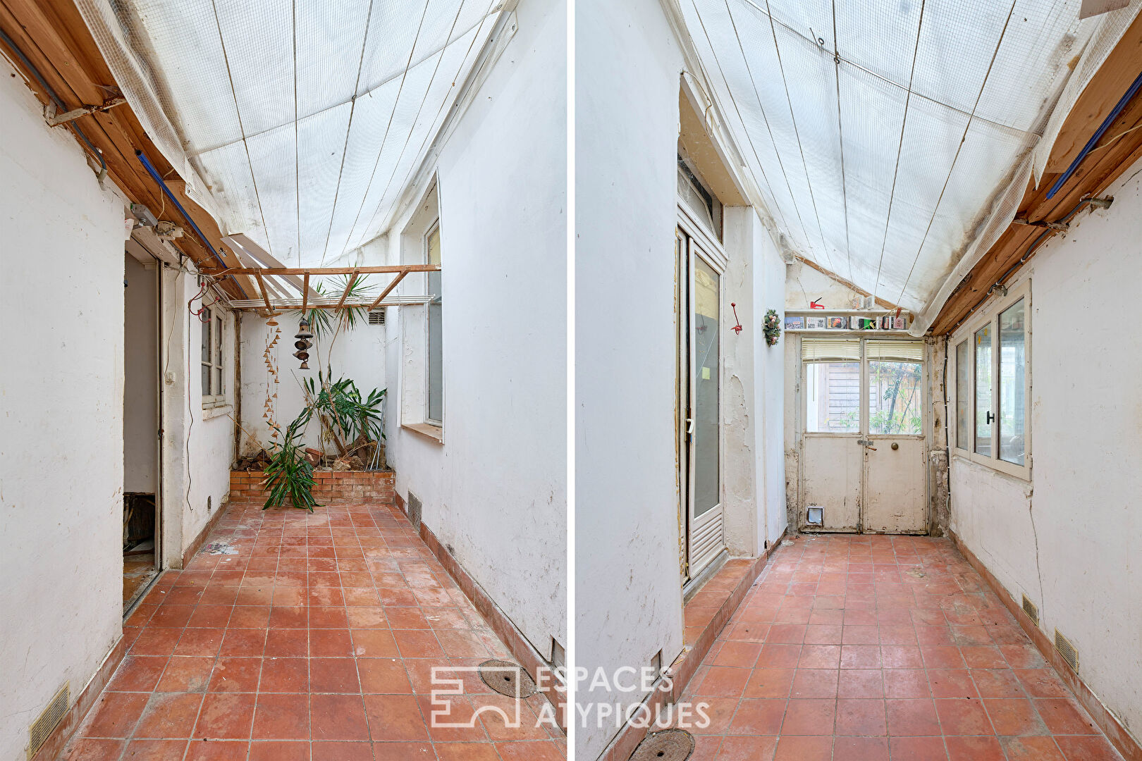 Ancien atelier avec jardin d&rsquo;hiver au Square Gardette