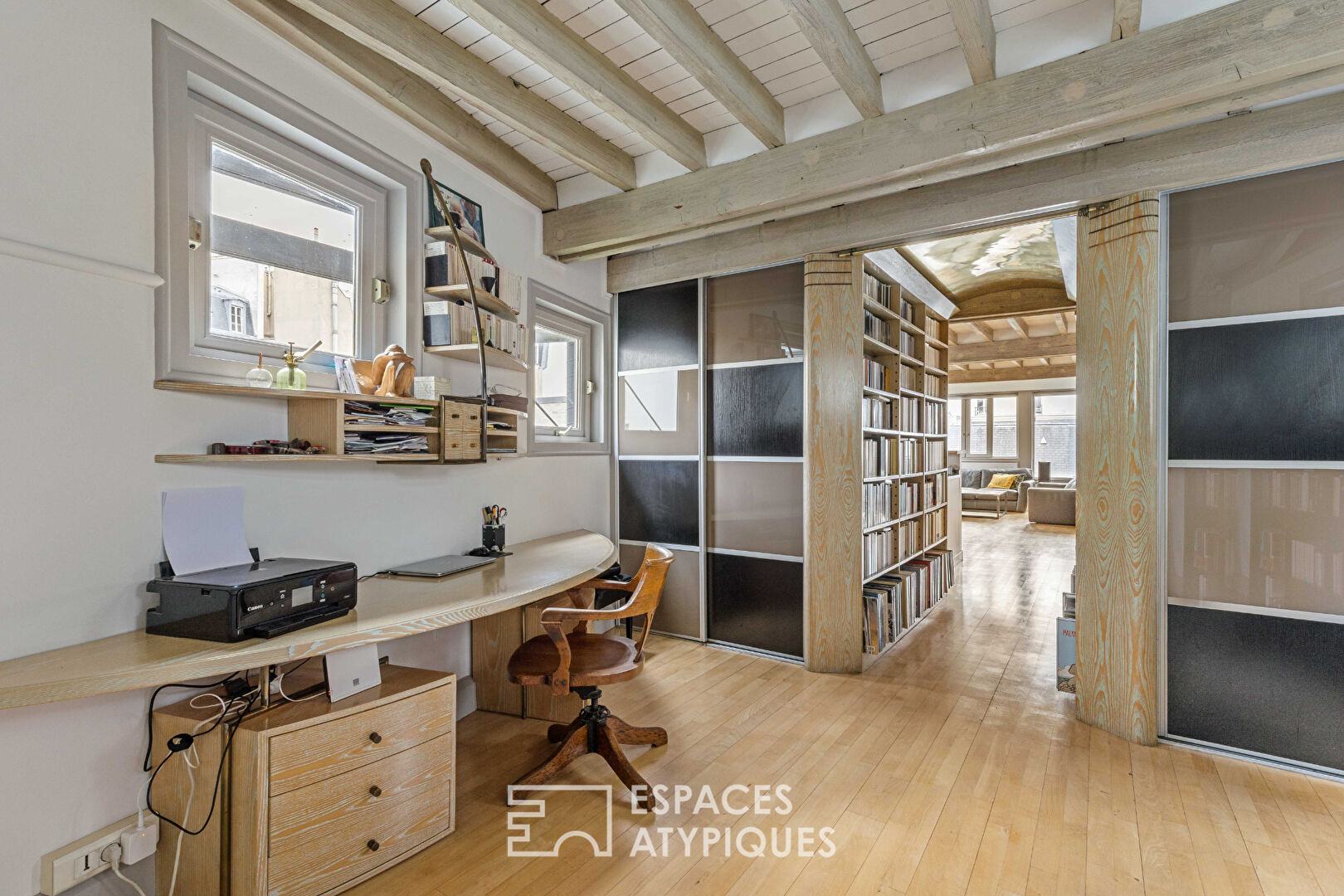 Appartement dans un ancien lavoir avec terrasse partagée