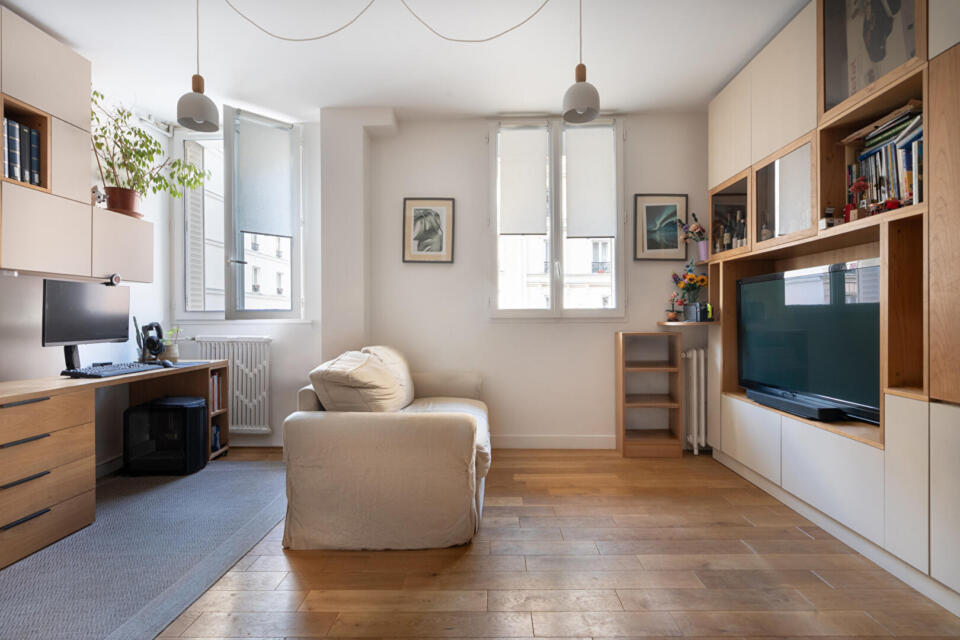 Appartement optimisé par architecte au métro Goncourt