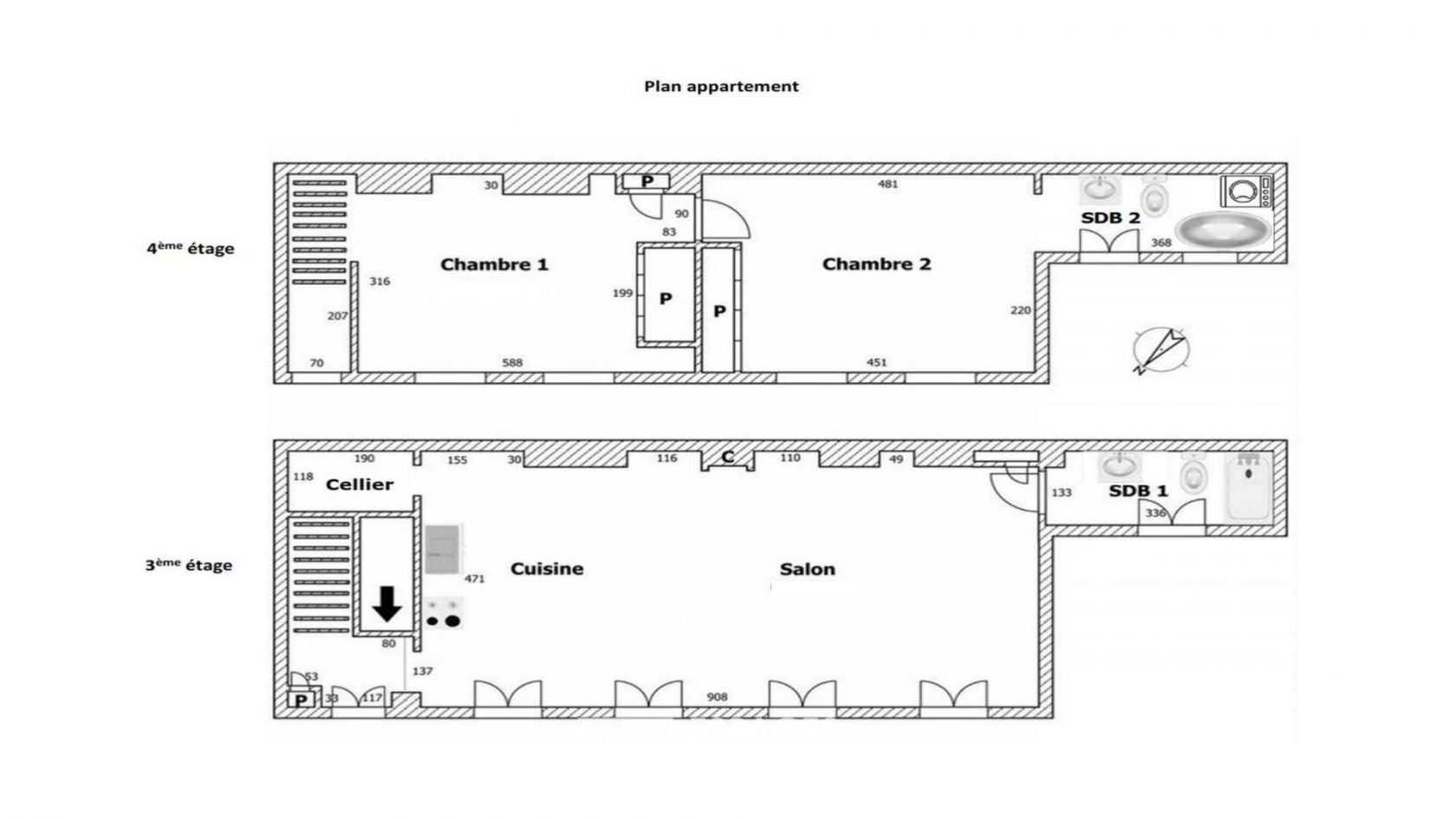 Duplex lumineux au dernier étage