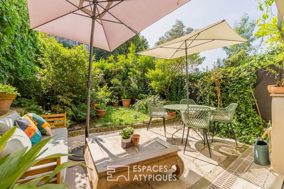 Appartement traversant avec jardin aux buttes Chaumont