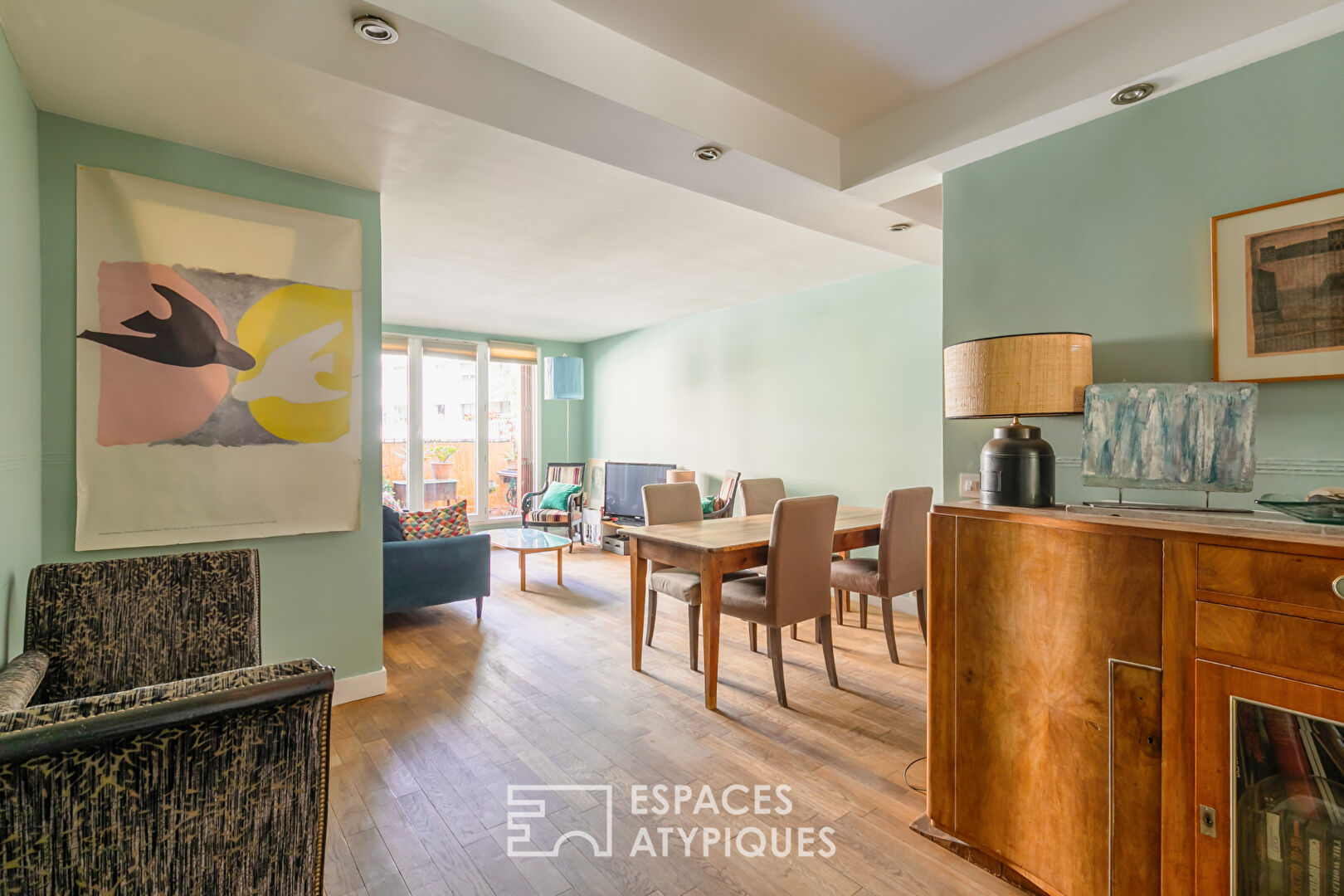 Appartement traversant avec jardin aux buttes Chaumont