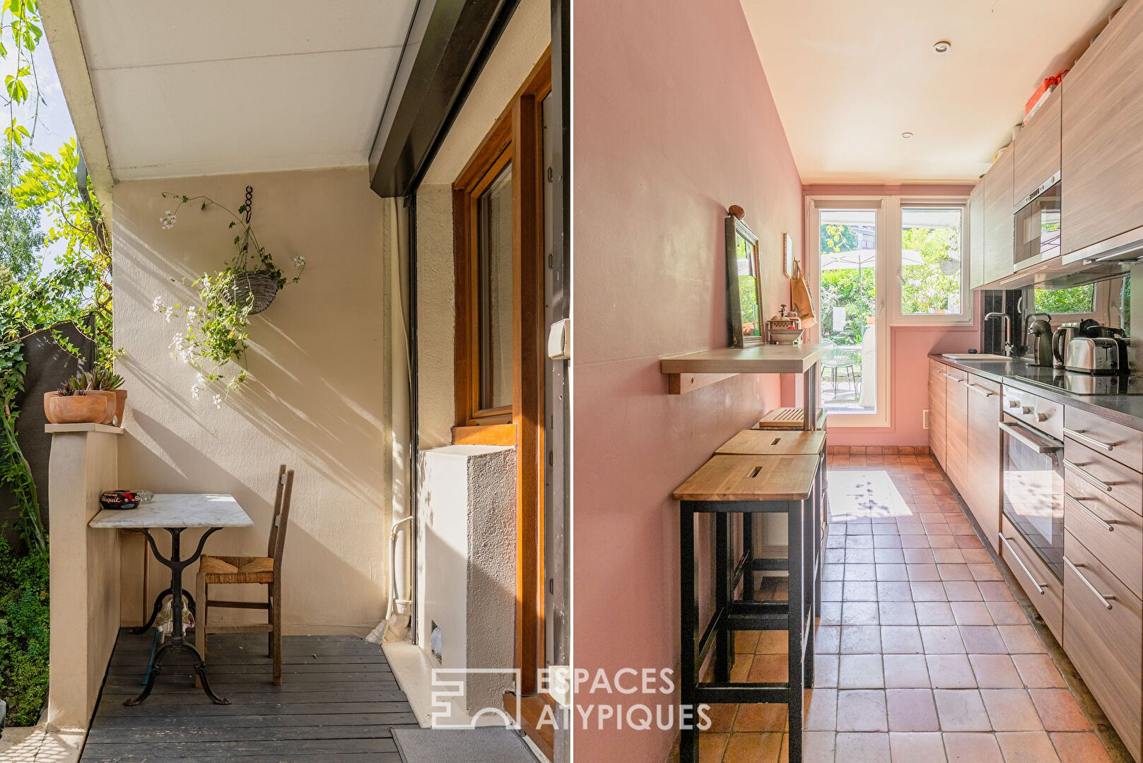 Appartement traversant avec jardin aux buttes Chaumont