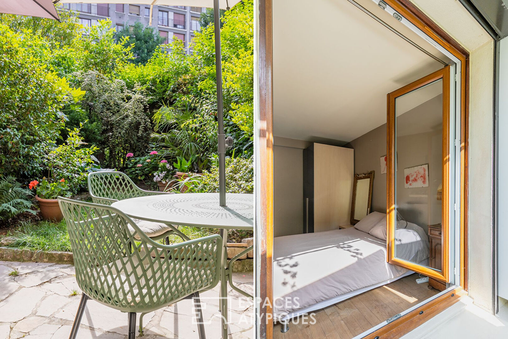 Appartement traversant avec jardin aux buttes Chaumont
