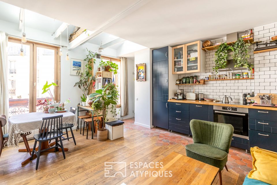 Duplex sous les toits refait par architecte